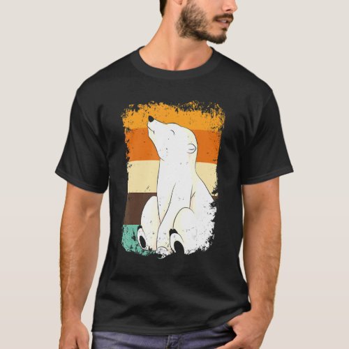 Cute Polar Bear  Arctic Animal Retro Polar Bear T_Shirt