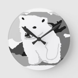 Cute Polar bear art gifts and accessories Round Clock
