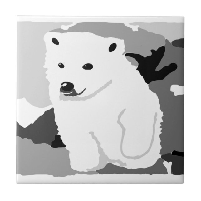 Cute Polar bear art gifts and accessories Tile (Front)