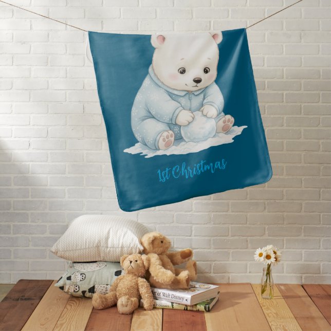 Cute Polar Bear Baby Blanket (In Situ)
