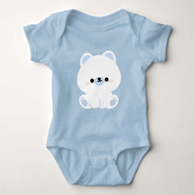 Cute Polar Bear Baby Bodysuit (Front)