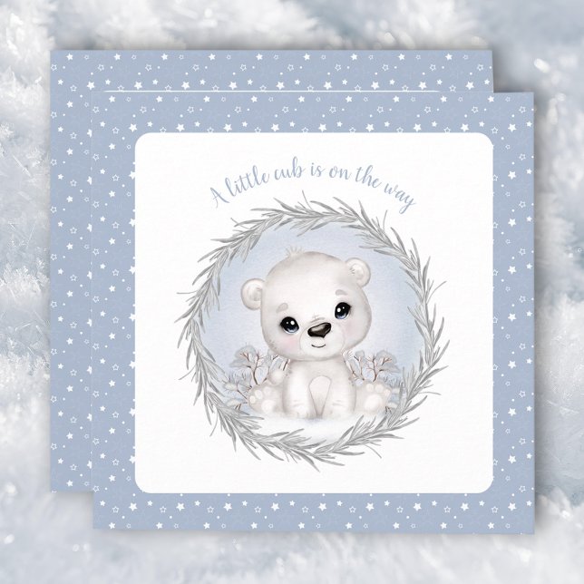 Cute Polar Bear Baby boy pregnancy announcement (Cute Polar Bear Baby boy pregnancy announcement)