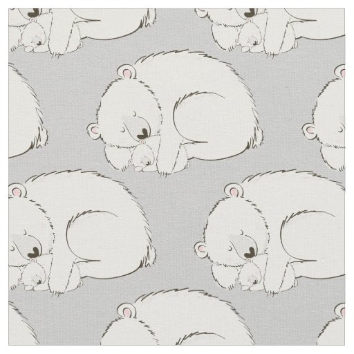 Cute Polar Bear Baby Nursery Decor Fabric