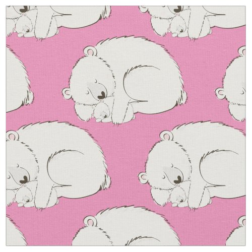 Cute Polar Bear Baby Nursery Decor Fabric