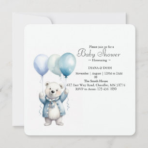 Cute Polar Bear Baby Shower Invitation