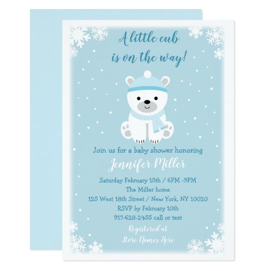 Cute Polar Bear Baby Shower Invitation | Zazzle.com