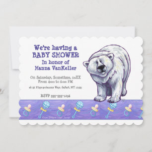 Cute Polar Bear Baby Shower Invitation