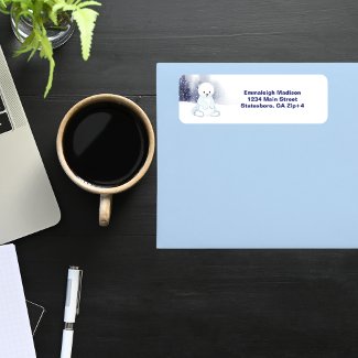 Cute Polar Bear Baby Shower Return Address