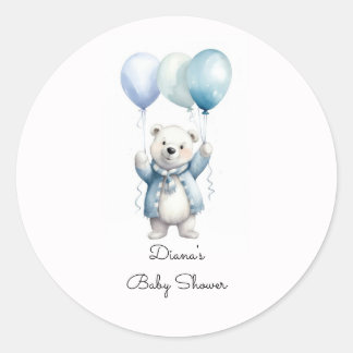 Cute Polar Bear Baby Shower Stickers