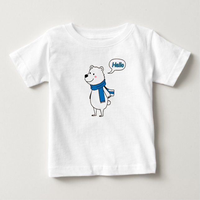 Cute Polar Bear Baby Shower with love- sweet Baby T-Shirt (Front)