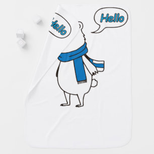 Cute Polar Bear Baby Shower with love- sweet Blanket
