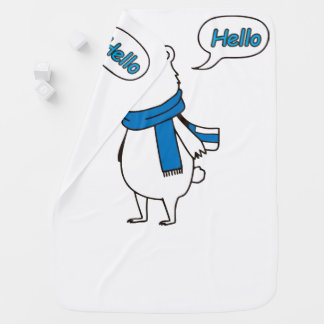 Cute Polar Bear Baby Shower with love- sweet Blanket