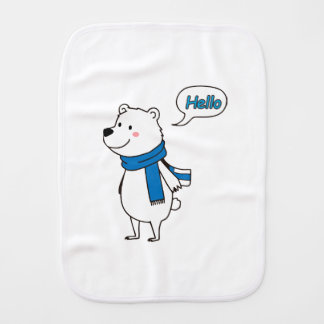 Cute Polar Bear Baby Shower with love- sweet Burp Cloth