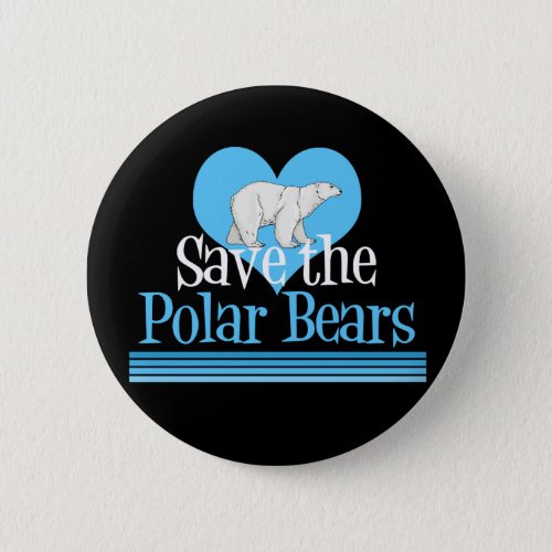 Cute Polar Bear Black Button