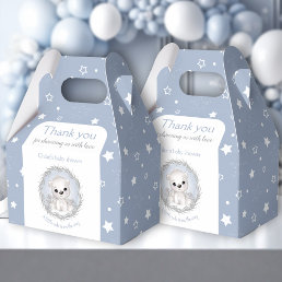 Cute Polar Bear Blue Winter Boy Baby Shower Favor Boxes