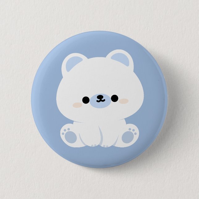 Cute Polar Bear Button (Front)