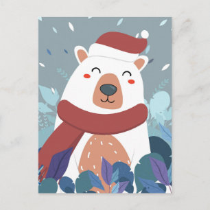 Cute Polar Bear Calendar Postcard