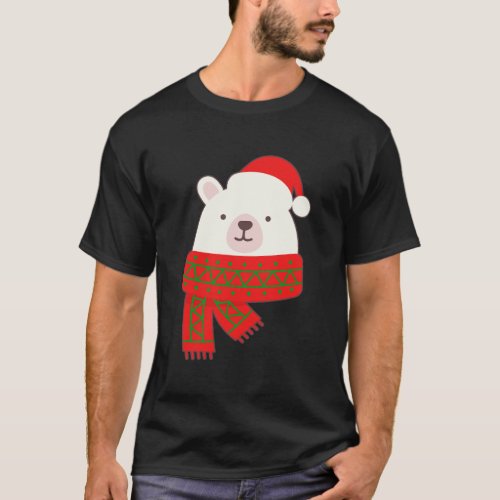 Cute Polar Bear Christmas Beary Christmas Gift T_Shirt