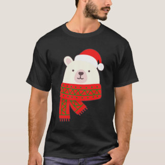 Cute Polar Bear Christmas Beary Christmas Gift T-Shirt
