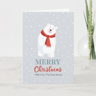 Cute Polar Bear Christmas Card