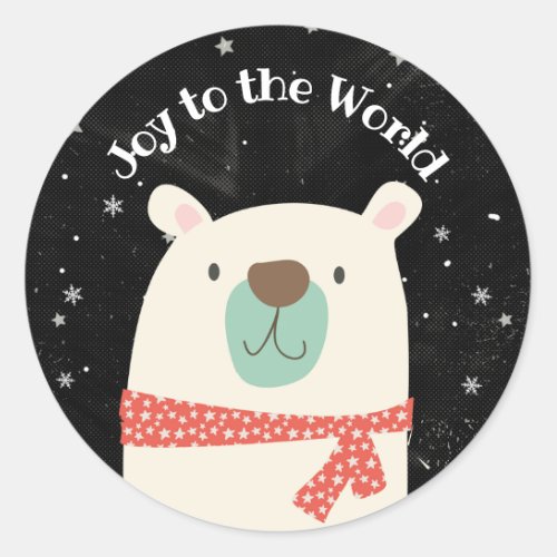 Cute Polar Bear Christmas Classic Round Sticker