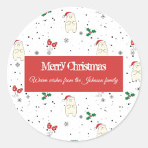 Cute polar bear Christmas pattern on a white