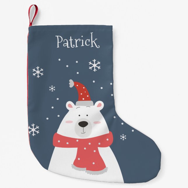 Cute Polar Bear Christmas Stocking (Front)
