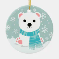 Mama Bear With Cub Personalized Dimensional Wood Slice Ornament