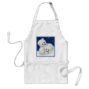 Cute Polar Bear Cubs Adult Apron