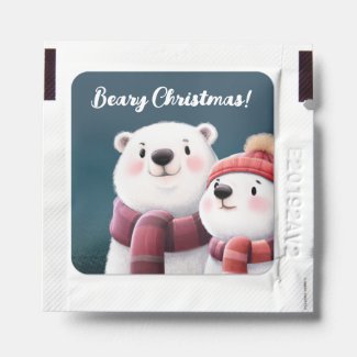Cute Polar Bear Cubs Wearing Scarves