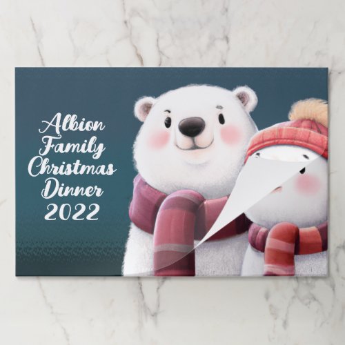 Cute Polar Bear Cubs Wearing Scarves Paper Pad