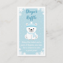 Cute Polar Bear Diaper Raffle Tickets Enclosure Card