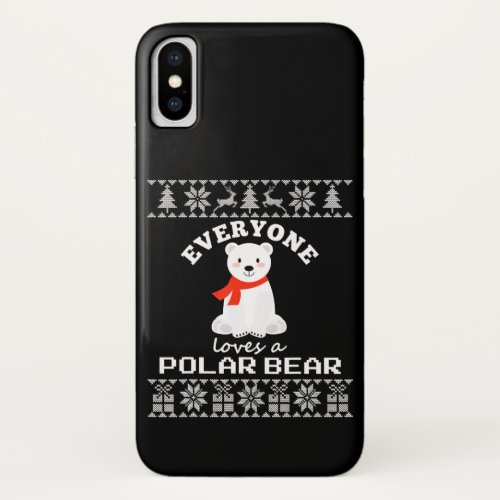 Cute Polar Bear Family Animal Lover Christmas iPhone X Case