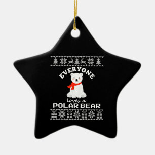 Cute Polar Bear Family Animal Lover Christmas Ceramic Ornament