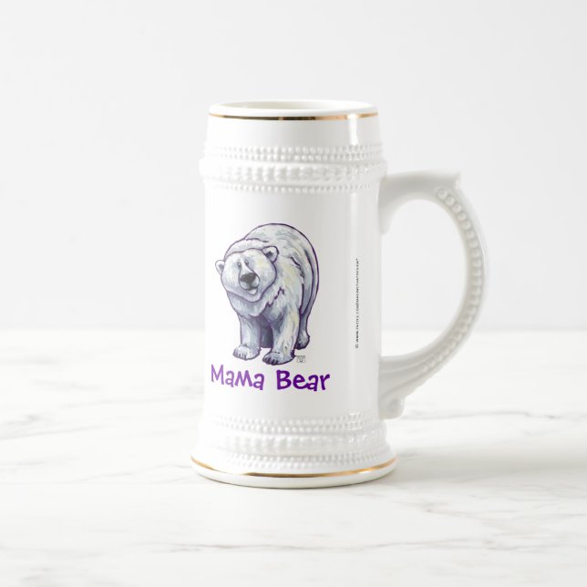 Cute Polar Bear for Mom Beer Stein (Right)