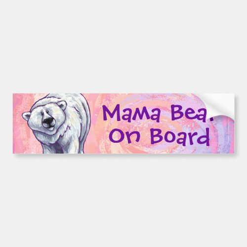 Cute Polar Bear for Mom Bumper Sticker