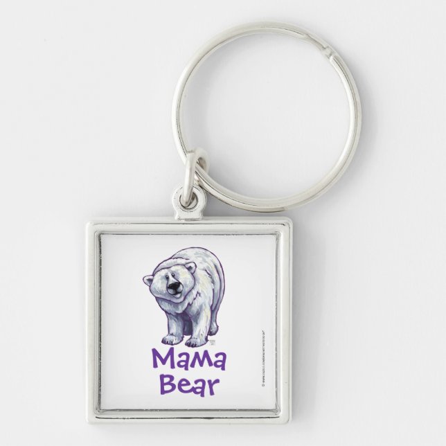 Cute Polar Bear for Mom Keychain (Front)