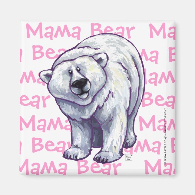 Cute Polar Bear for Mom Magnet (Front)