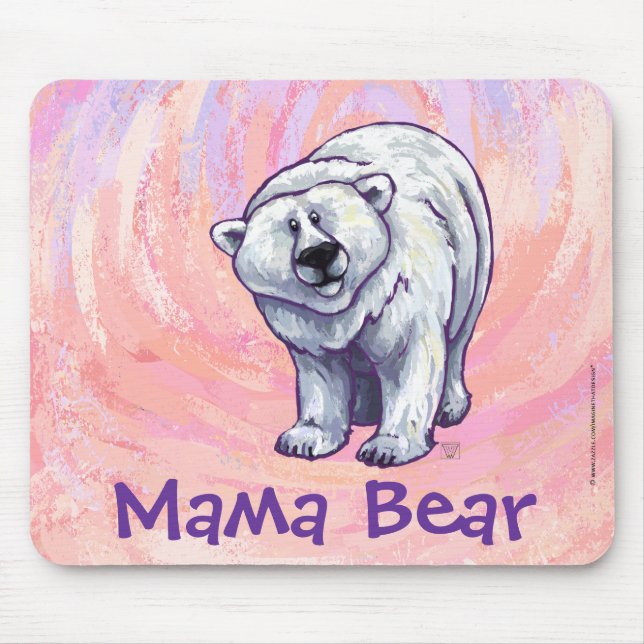 Cute Polar Bear for Mom Mouse Pad (Front)