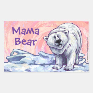 Cute Polar Bear for Mom Rectangular Sticker
