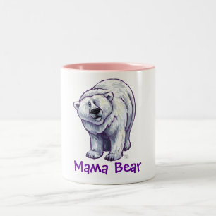 Cute Polar Bear for Mom Two-Tone Coffee Mug