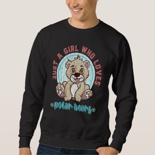 Cute Polar Bear  Girls Women Animal Polar Bear Sweatshirt