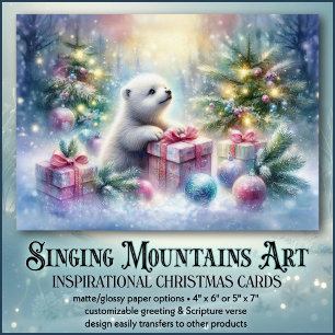 Cute Polar Bear God's Gift Christian Christmas Holiday Card