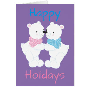 Cute Polar Bear Happy Holidays Cards