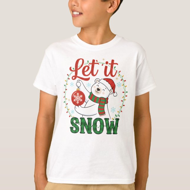 Cute Polar Bear Holiday T-Shirt (Front)