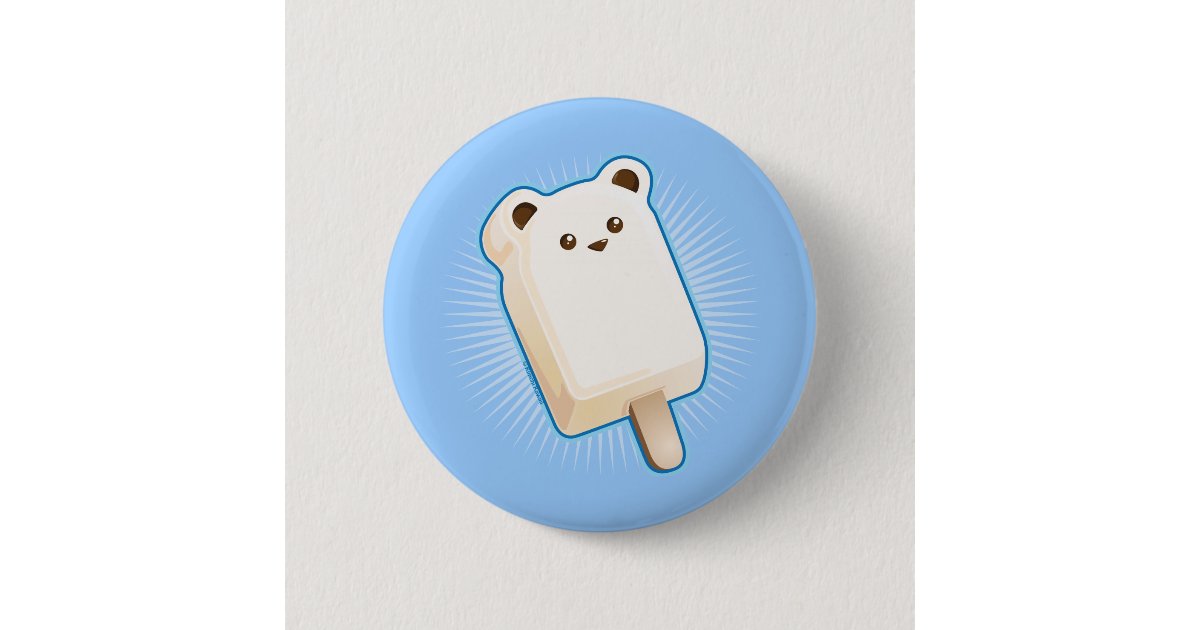 Cute Polar Bear Ice Cream Bar Button Zazzle Com