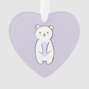 Cute Polar Bear Illustration Ornament