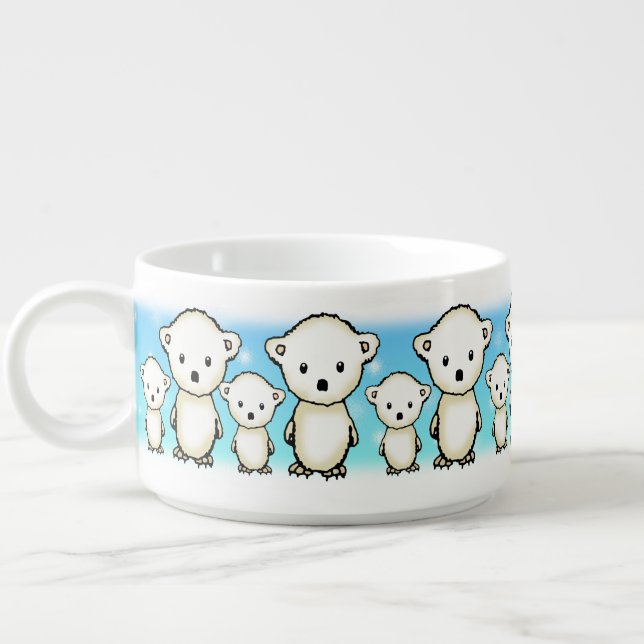 Cute Polar Bear Illustrations Bowl (Right)