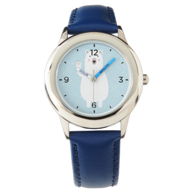 Cute Polar Bear in the Snow Watch (Front)
