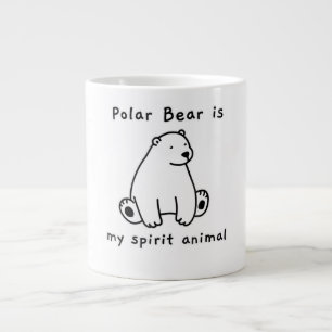 Cute Polar Bear Is My Spirit Animal  Bear Lover Giant Coffee Mug